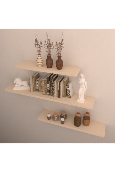 RAFKESTİR 3 Lü Raf Set ( 100-75-65 ) Krem ( Mat )