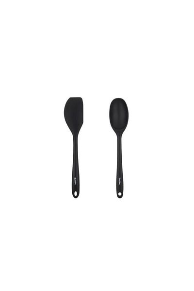 Tantitoni Smoke Colored Silicone Large Spoon and Spatula Set
