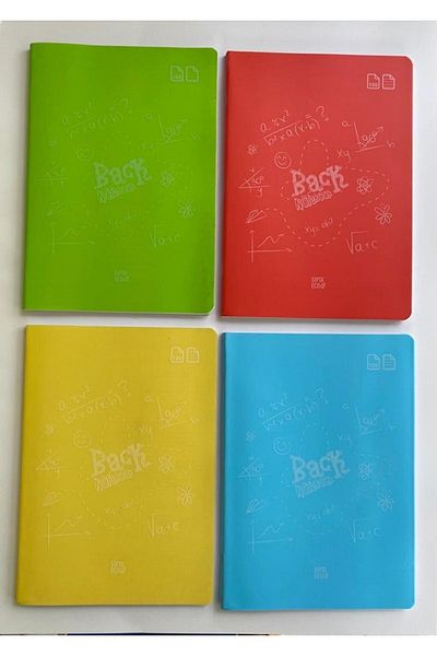 Gıpta Stationery and Toy World Back A4 100 Sheets Plastic Cover Notebook Stitched 2 Squared + 2 Lined