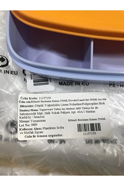 Tupperware Bölmeli Beslenme