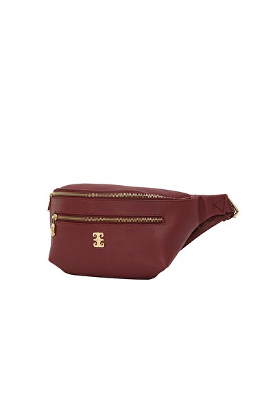 Pierre Cardin Print Claret Red Women's Waist Bag 05PO22Y1542