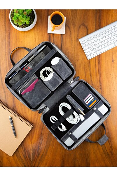 Conceria Pelle -milestone Hakiki Deri Laptop/macbook El-omuz Çantası & Organizer