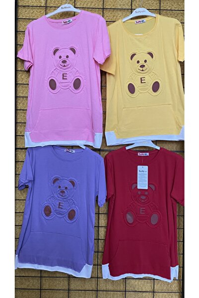 DG AURA تي شيرت بناتي مطبوع عليه قطني