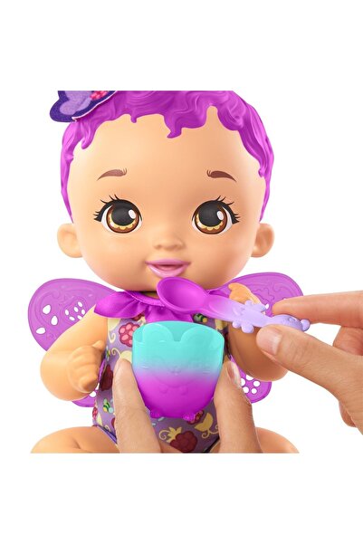 Mattel Games Gyp00 My Garden Baby, Kelebek Bebeğimin Yemek Zamanı Mor Saçlı Bebek / +2 Yaş