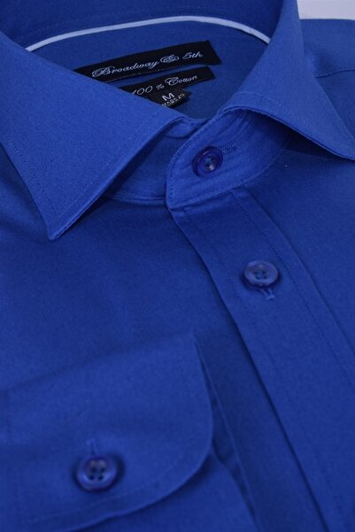 Ottomoda Pamuklu Düz Uzun Kollu Regular Italyan Yaka Erkek Gömlek,b5-008