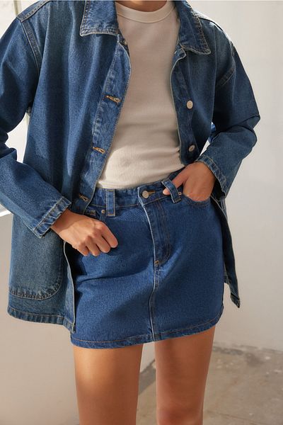 Trendyol Collection Міні-спідниця з деніму Mavi More Sustainable TWOAW23ET00347