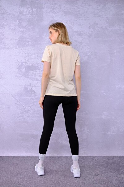 ESPİNA Örme Kumaş Bisiklet Yaka T-shirt