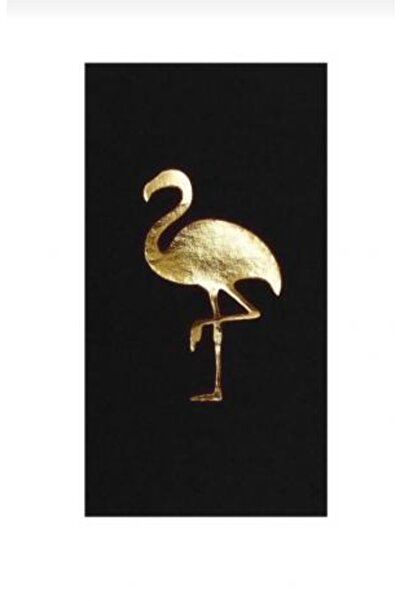 kidspartim منديل فلامينجو أسود مذهّب بالذهب