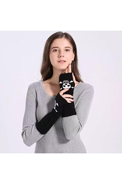 oldskoolbutik Διπλό μανίκι Cut Finger Black Skull