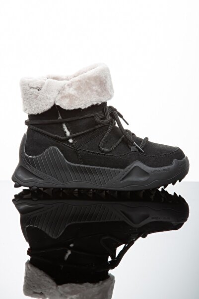 İmerShoes Γυναικείες καθημερινές δερμάτινες μπότες χιονιού Nubuck Μποτάκια με γούνινα κουμπιά και αντιολισθητική σόλα με κορδόνια 501