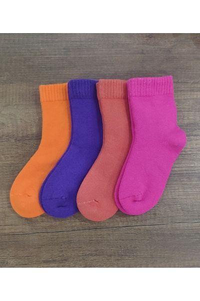 Leement socks Детски 4 чифта дебели хавлиени термочорапи Безшевна премиум серия