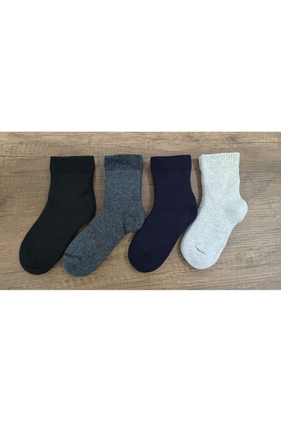 Leement socks Детски 4 чифта дебели хавлиени термочорапи Безшевна премиум серия