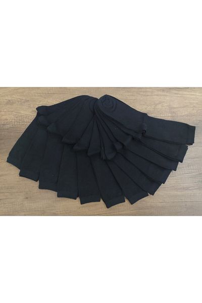 Leement socks Детски ученически чорапи, обикновени, черни, 12 чифта, памучни