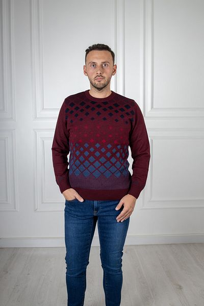 Sarar Interviu Pulover din tricot roșu Claret cu decolteu O