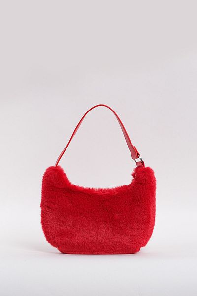 Çantacımstore Women's Faux Fur Bag Red 61022