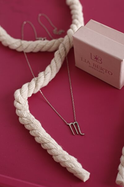 Lia Berto Zirkon Taşlı Akrep Burç 925 Ayar Gümüş Kolye