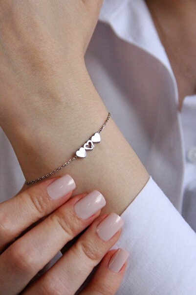 Argentum Concept 925 Ayar Gümüş Kalp Dizisi Bileklik - 45097001