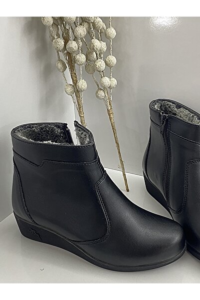 Ayakkabı Bahçesi Içi Tüylü Dolgu Taban Kışlık Fermuarlı Kadın Anne Bot