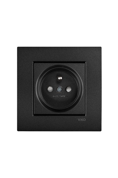 Tamer Elektrik Viko Artline Novella Black UPS Grounded SocketFramed -92605545