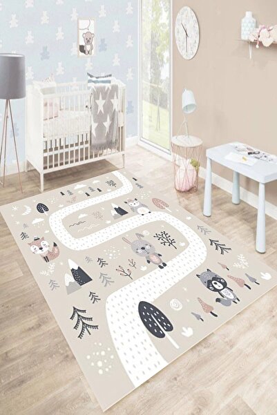 Motto Rug Store Eko Dijital Baskı Kaymaz Taban Dekoratif Makinede Yıkanabilir...