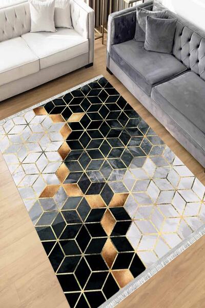 Motto Rug Store Eko Dijital Baskı Yıkanabilir Kaymaz Taban Dekoratif Salon Ha...