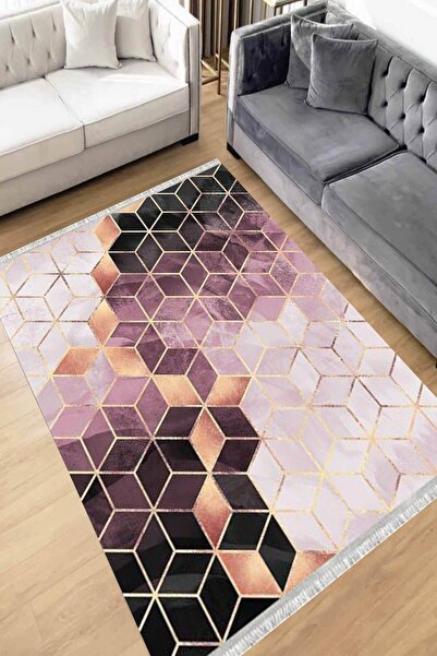 Motto Rug Store Eko Dijital Baskı Yıkanabilir Kaymaz Taban Dekoratif Salon Ha...