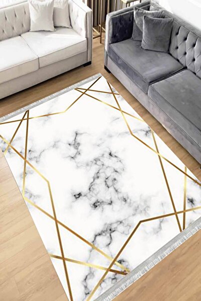 Motto Rug Store Eko Dijital Baskı Yıkanabilir Kaymaz Taban Dekoratif Salon Ha...