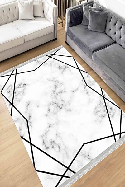 Motto Rug Store Eko Dijital Baskı Yıkanabilir Kaymaz Taban Dekoratif Salon Ha...