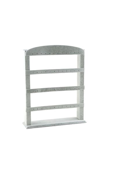 kutuveaksesuar Σκουλαρίκια Organizer Stand Suede Grey υφασμάτινη επίστρωση