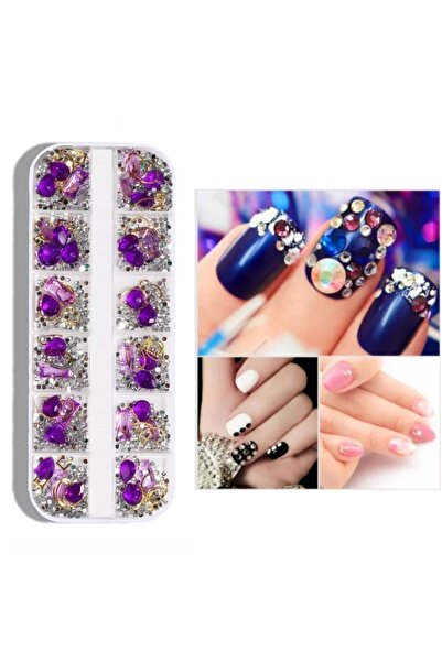 Beauty Box Jewelry Diamond 3d Nail Art Lüks Tırnak Süsleme Taşları Rhinestone...