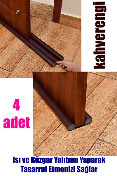 minufco 4 Adet Kahverengi Çift Taraflı Kapı Altı Rüzgar Soğuk Ve Haşere Önleyici Isı Yalıtım Süngeri