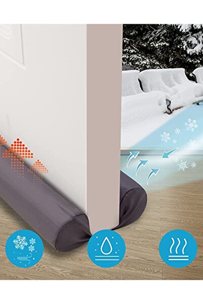 Ankaflex 2 Pieces Gray Double-Sided Under-Door Wind Cold and Insect Preventing Thermal Insulation Sponge