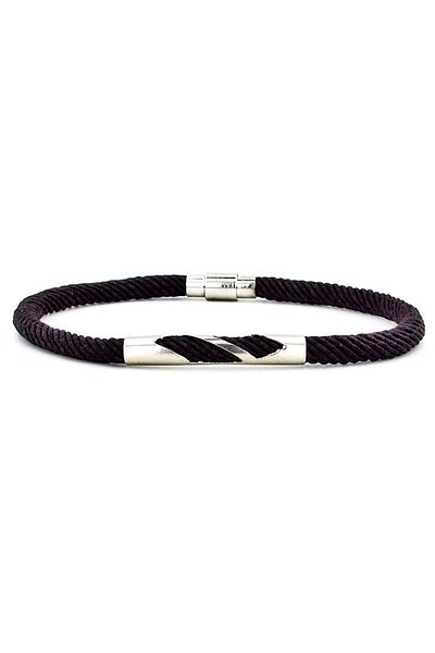 Solfera Dark Brown String Metal Notch Magnet Men's Bracelet M027m