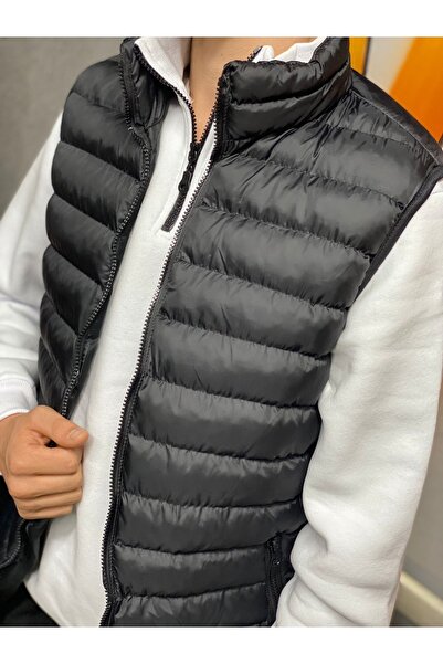 MRMUBO Men's Black Puffer Vest - Comfortable Design