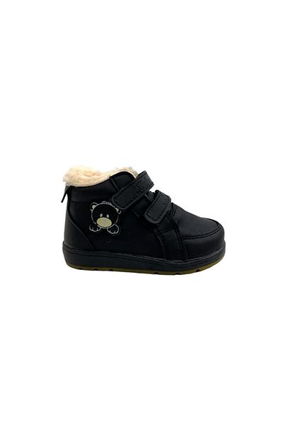 Liger Βρεφικά μποτάκια Unisex Μαύρη Γούνα Άνετη Σόλα 21 25