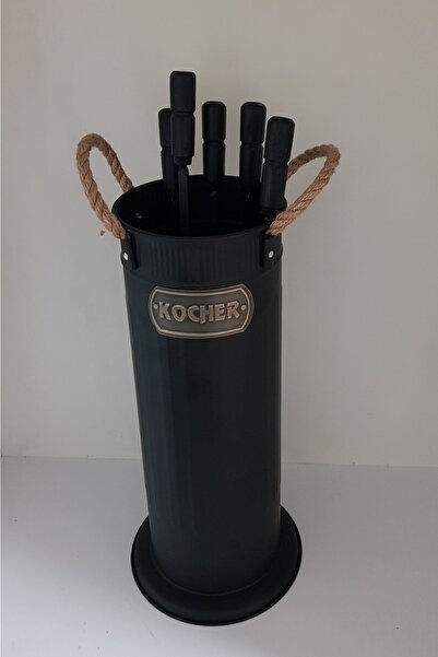 KOCHER Dekoratif Şömine Maşa Seti Siyah