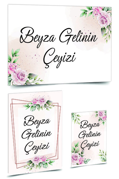 Vice Isim Štampano Set etiketa za miraz (32 komada, 3 različite veličine)