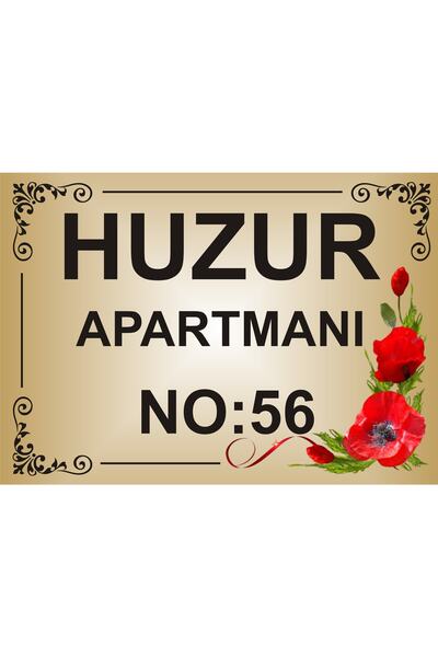Yüksel Apartman Isim Tabelası Aliminyum Aynalı Gold Metal Levha