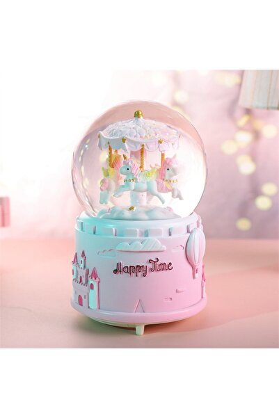 keyfim shop Atlı Karınca Büyük Boy Kar Püskürtmeli Işıklı Müzikli Kar Küresi