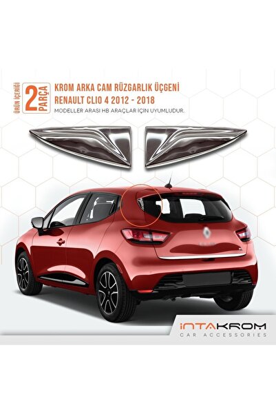 İntachrom Renault Clio 4 Krom Cam Rüzgarlık Üçgeni 2 Parça - 2012-2018