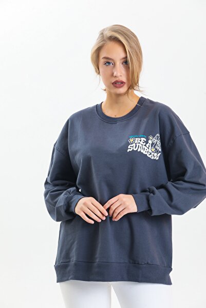 AS Anita Store Crew Neck Sweatshirt with Back Print Detail