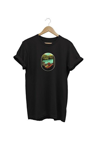 FECCY Tricou digital imprimat cu hamac, 100% bumbac