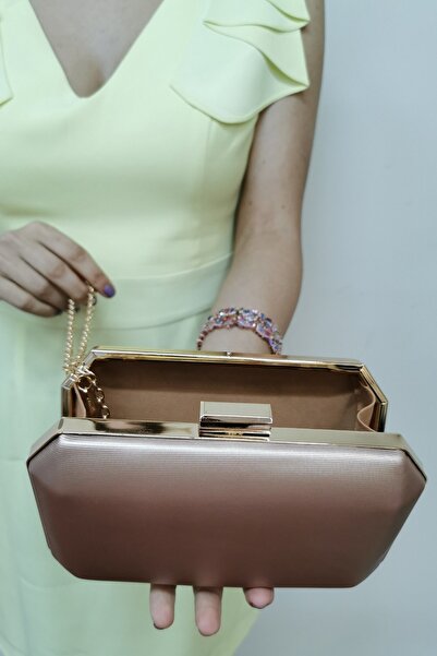 NAZART Women's Powder Faux Leather Evening Dress Evening Bag