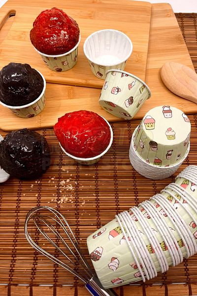 Huzur Party Store Mint Green Patterned Cake Mold 50 Pieces Cake Ice Cream Printed 6.5x4 Cm Muffin Cupcake