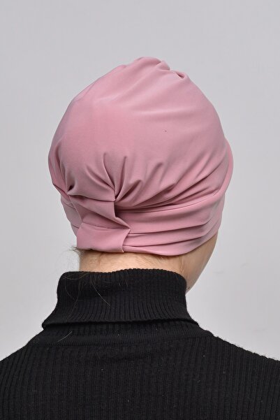 Altobeh Three-Band Cross External Hijab Cap Ready Turban-Dark Pink