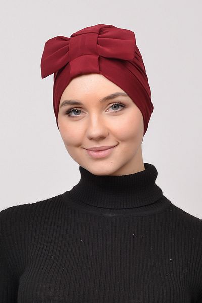 Altobeh Φιόγκος Αναστρέψιμος Σταυρός Hijab Bonnet-μπορντό