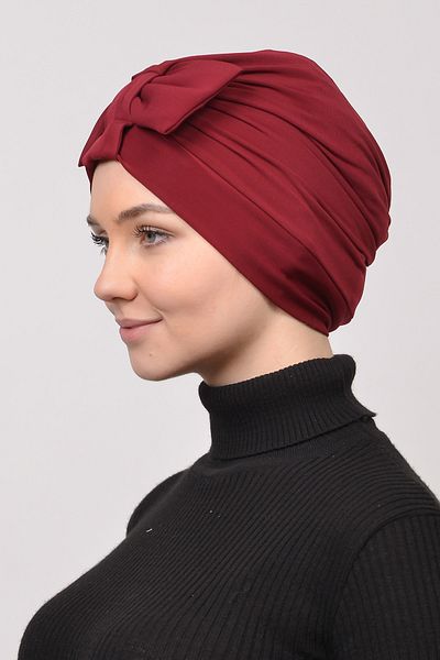 Altobeh Φιόγκος Αναστρέψιμος Σταυρός Hijab Bonnet-μπορντό