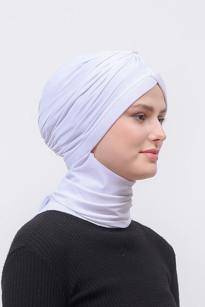 Altobeh Pearl Crown Φουλάρι Hijab Bonnet-λευκό
