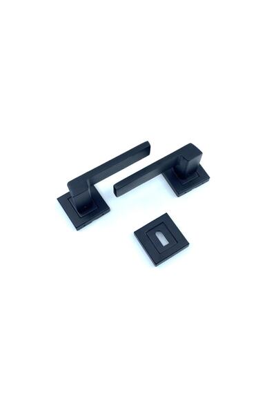 Sofuoğlu Luxury Anka Square Rosette (ROOM) Door Handle Matte Black (2 PIECES - SET, FRONT AND BACK SIDE)