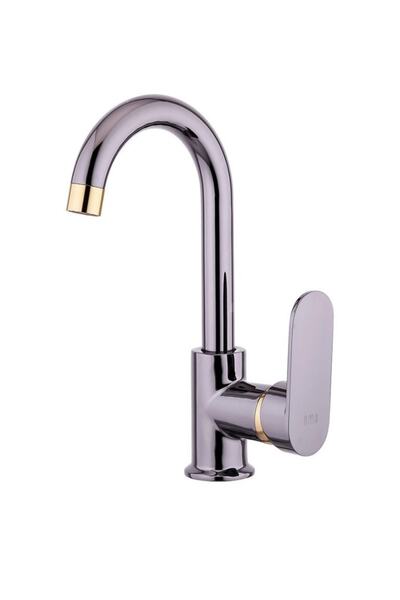 BMS Mercan Siyah Inci Tek Gövde Lavabo Bataryası